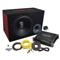 Ground Zero GZ Bass Kit 12.300X-II - Set Mit Verstärker & Subwoofer Inkl. Kabelsatz