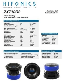 Hifonics Zeus ZXT10D2 - 25cm Extreme Subwoofer -Bester Elektronik Laden HIFONICS ZXT10D2 1920x1920 1280x1280
